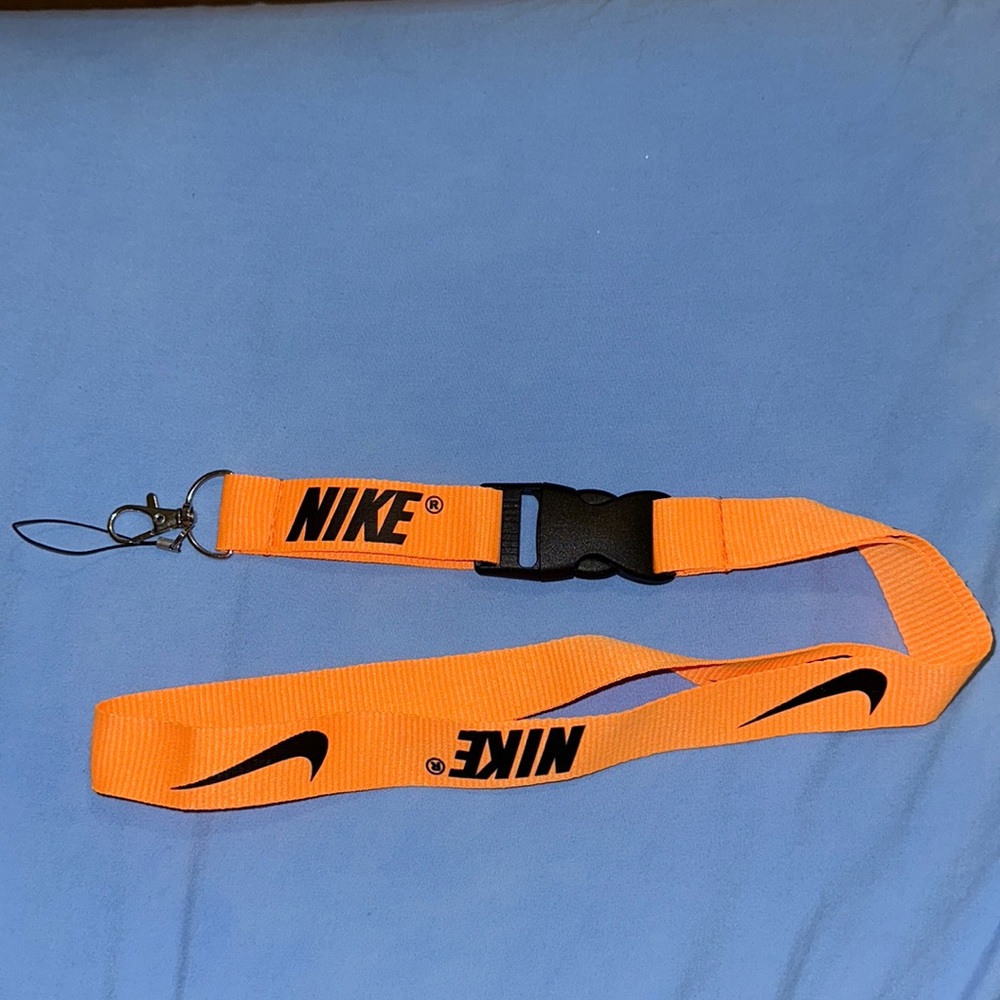 Orange Nike lanyard keychain